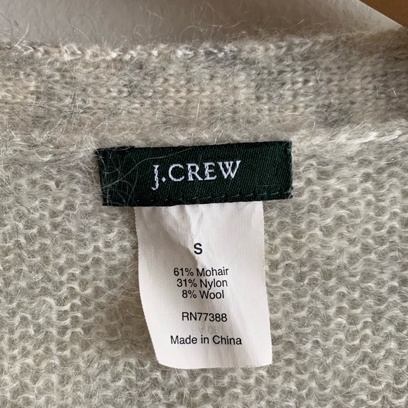 J. Crew Small Cardigan Cream Gray Mohair - Picture 6 of 6